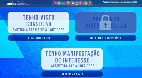 Site da AIMA (Agência para Integração, Imigração e Asilo), órgão português que autoriza pedidos de residência no país, está com função bloqueada