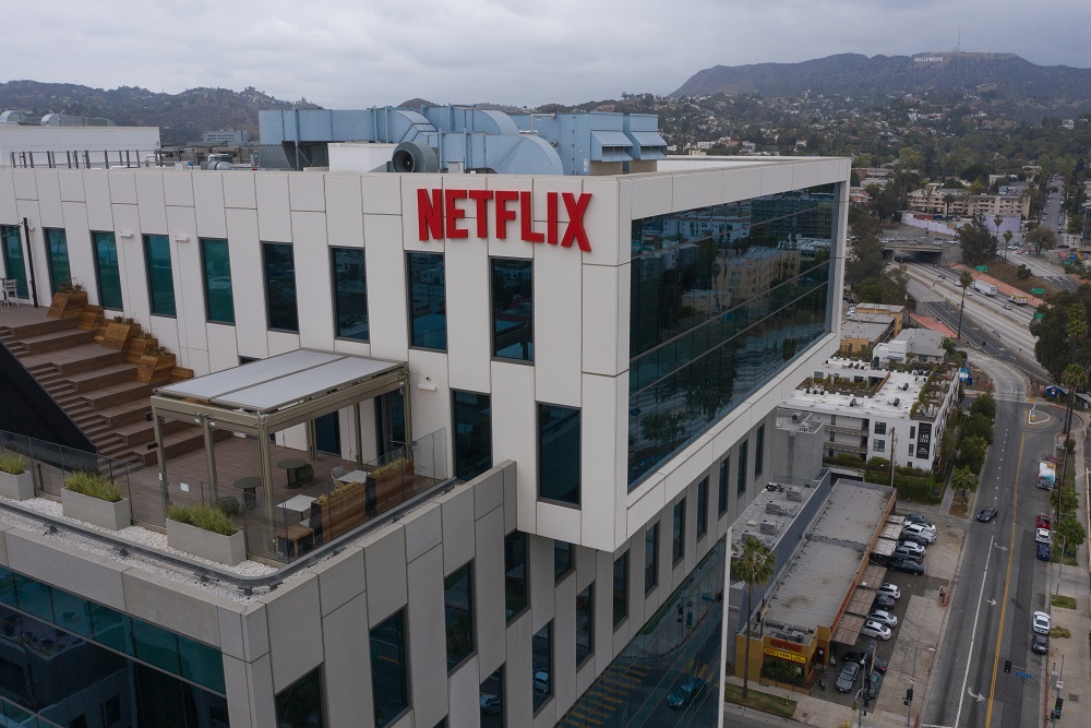 Sede da Netflix na Sunset Boulevard em Los Angeles (Bing Guan/Bloomberg)