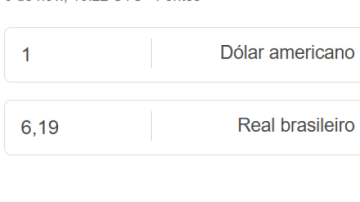 Google com dólar a R$ 6,19