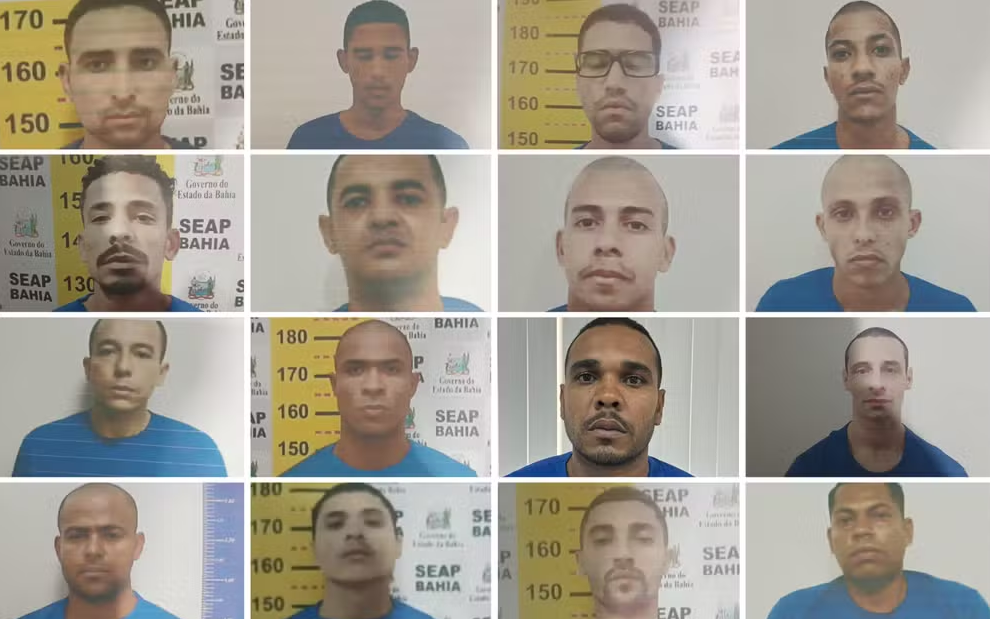 Os 16 detentos que fugiram da penitenciária em Eunápolis (BA) (Divulgação/Seap)