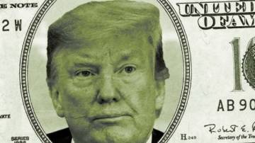 Trump na nota de dólar