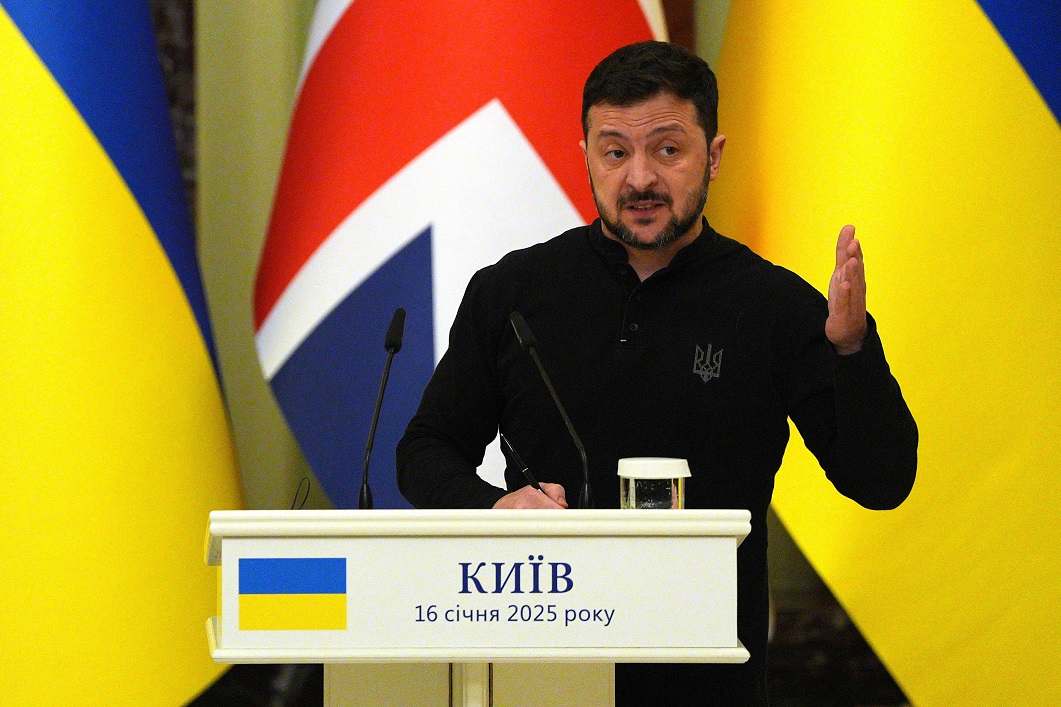 Presidente ucraniano, Volodymyr Zelenskiy
16/01/2025
Carl Court/Pool via REUTERS