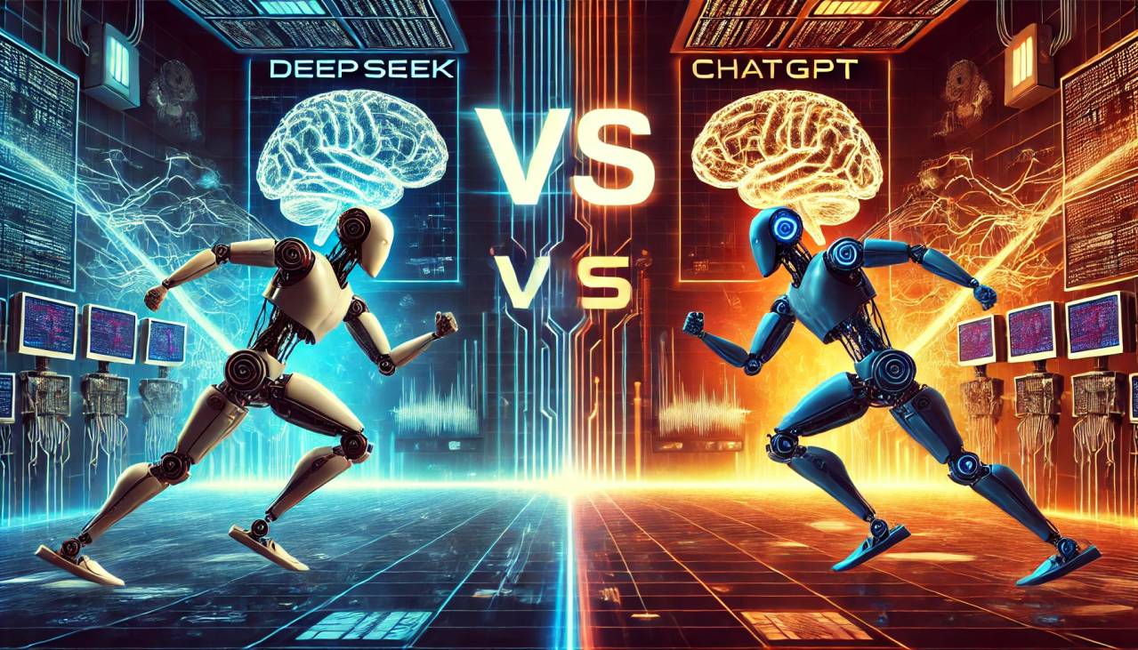 DeepSeek versus ChatGPT: Imagem criada pelo ChatGPT