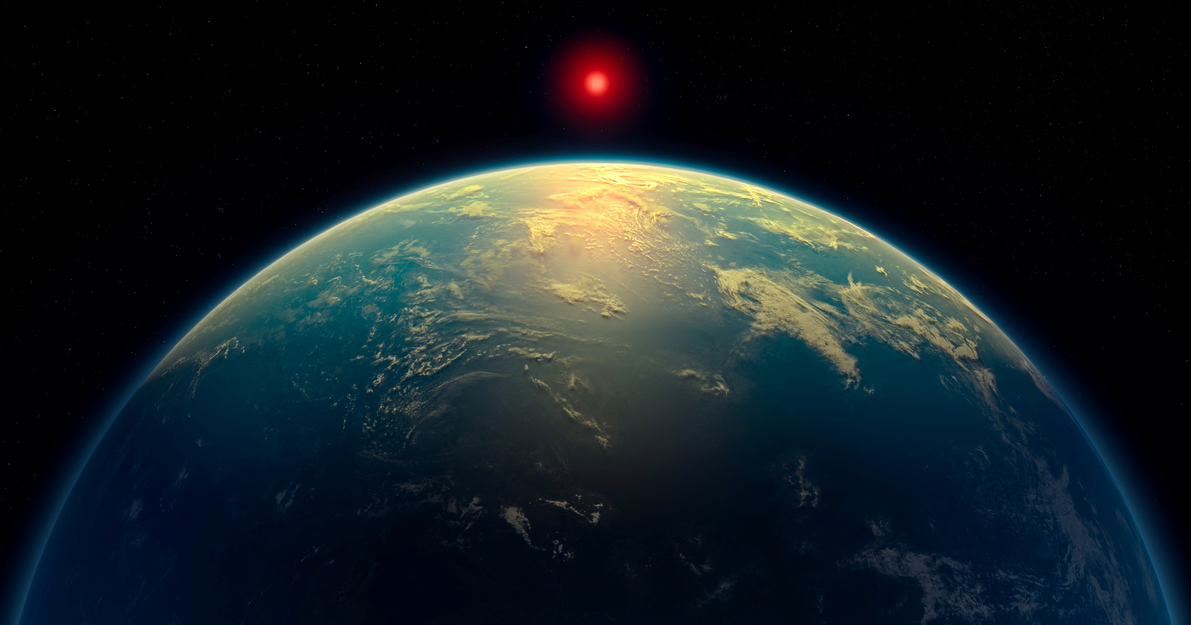 Ilustração de um mundo oceânico 
16/04/2025
A. Smith, N. Madhusudhan/ Universidade de Cambridge/ Divulgação via REUTERS