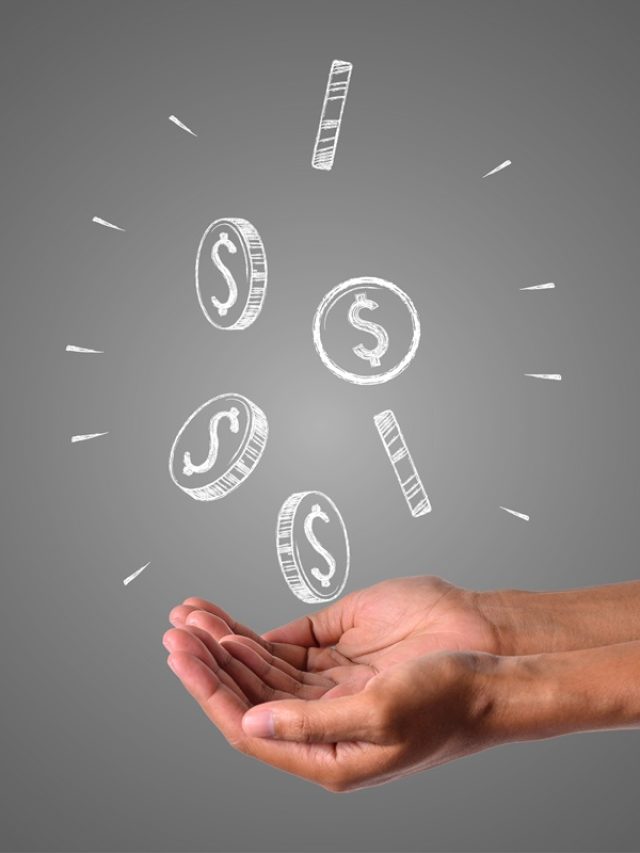The money writes with white chalk is on hand, draw concept.