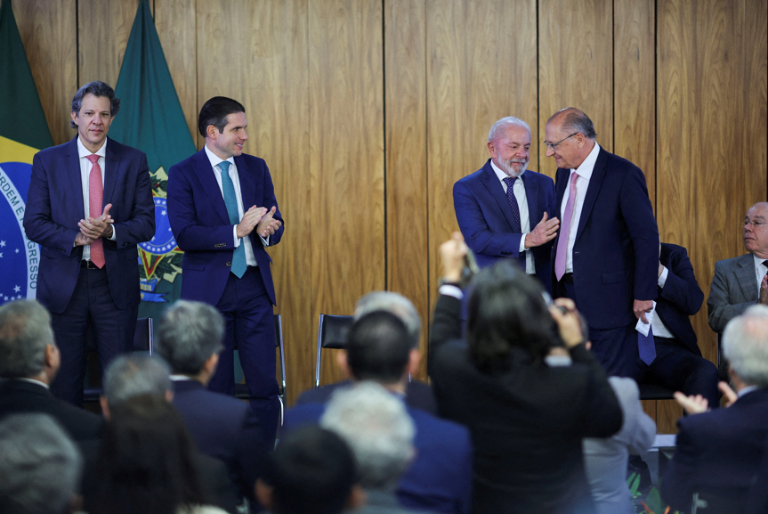 Fernando Haddad, Hugo Motta, Lula e Geraldo Alckmin