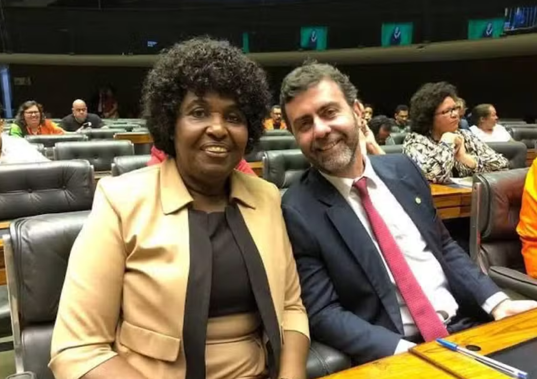 Benedita da Silva e Marcelo Freixo no Congresso (Reprodução/X/Marcelo Freixo)
