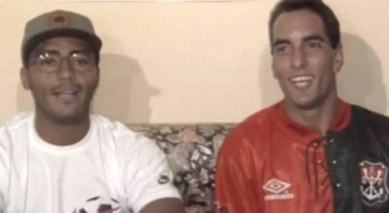 Edmundo e Romário nos anos 1990. (Foto: reprodução/Youtube)