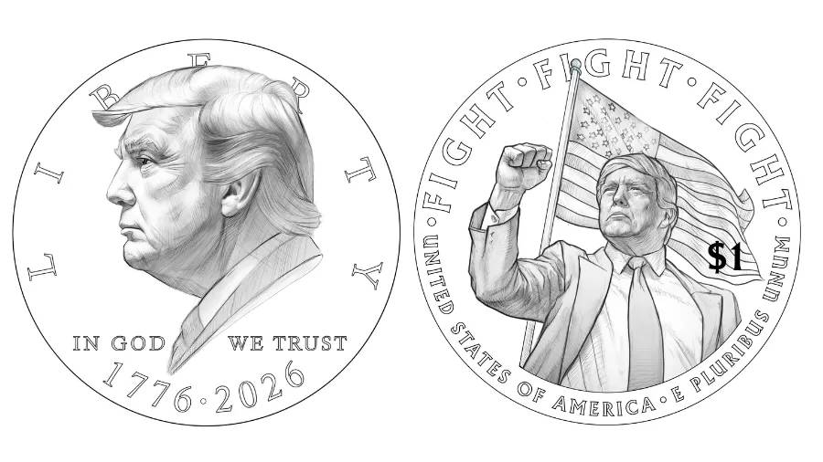 Tesouro propõe moeda com o rosto de Trump para celebrar 250 anos dos EUA