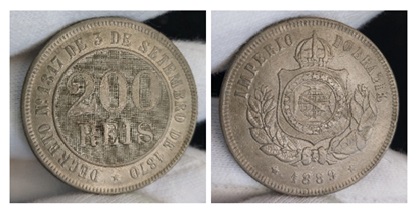 Moedas imperiais de 200 réis
