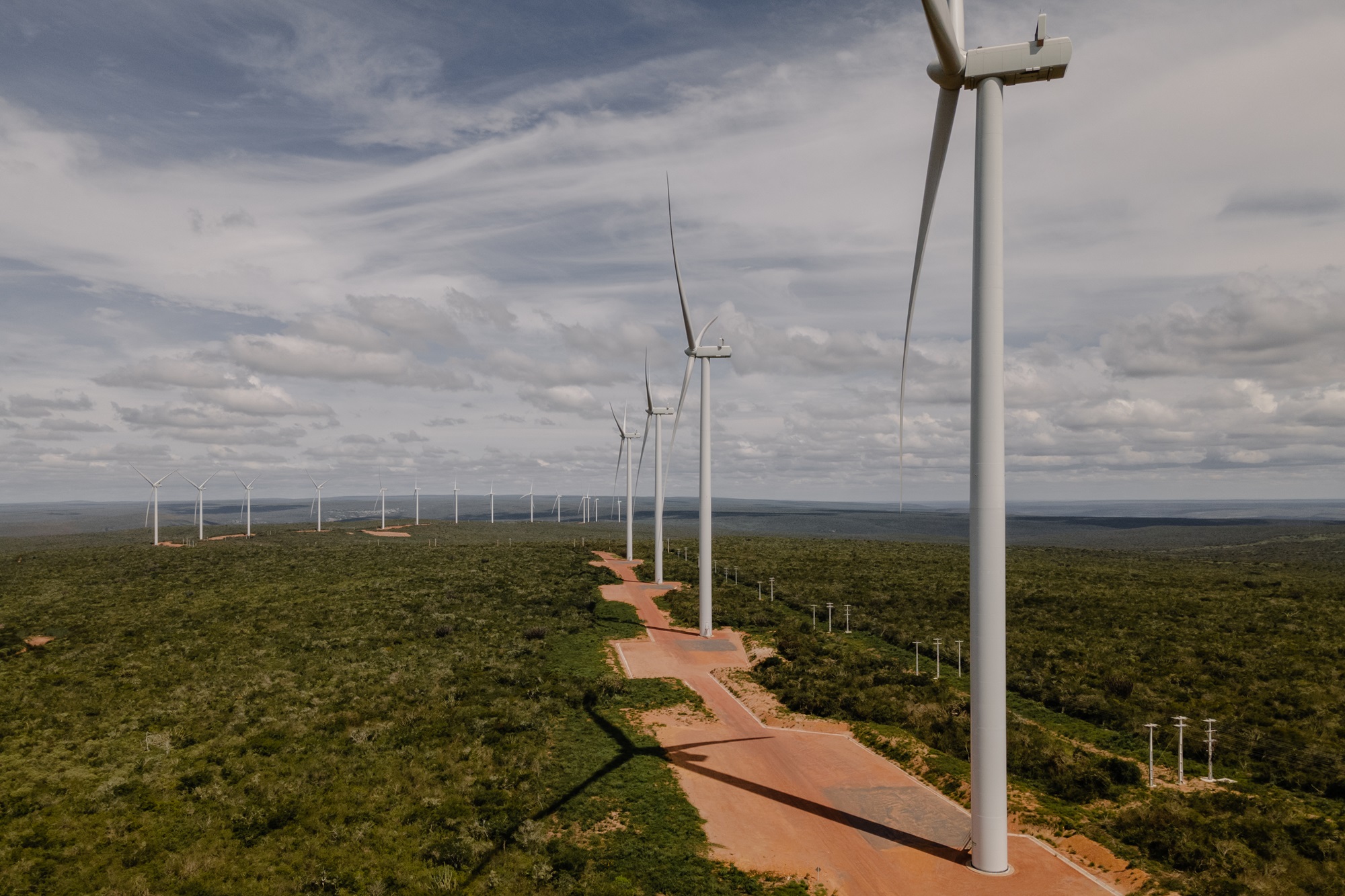 Turbinas da Casa dos Ventos em Serra da Babilônia, no Brasil, em 2023. (Foto: Maria Magdalena Arrellaga/Bloomberg)