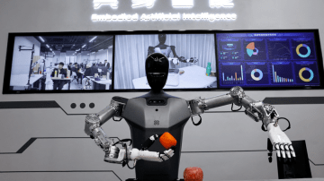 Robô humanoide Tiangong, do Centro de Inovação em Robótica Humanoide de Pequim (REUTERS/Tingshu Wang)