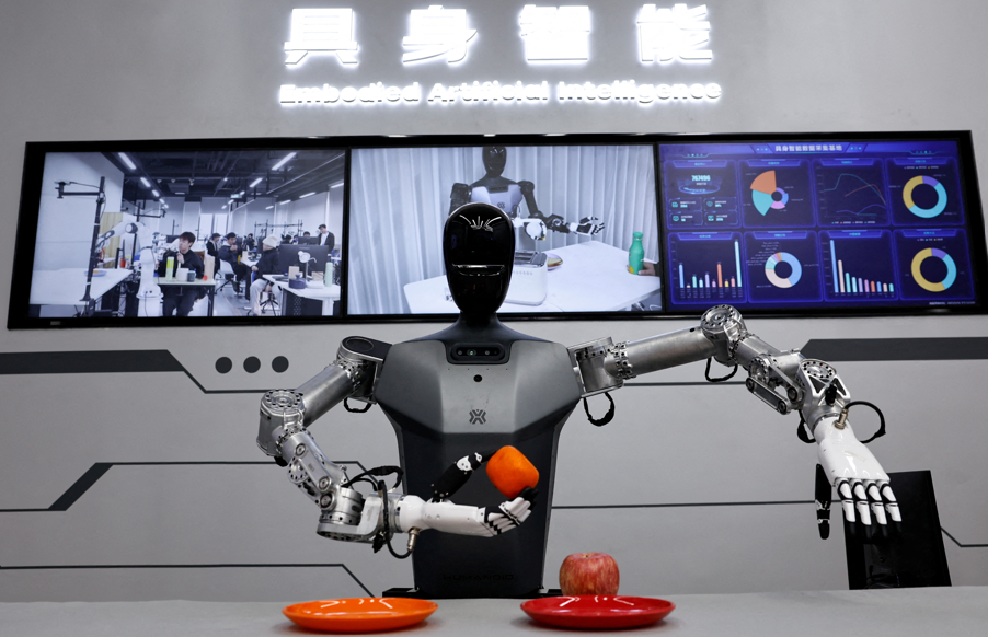Robô humanoide Tiangong, do Centro de Inovação em Robótica Humanoide de Pequim (REUTERS/Tingshu Wang)