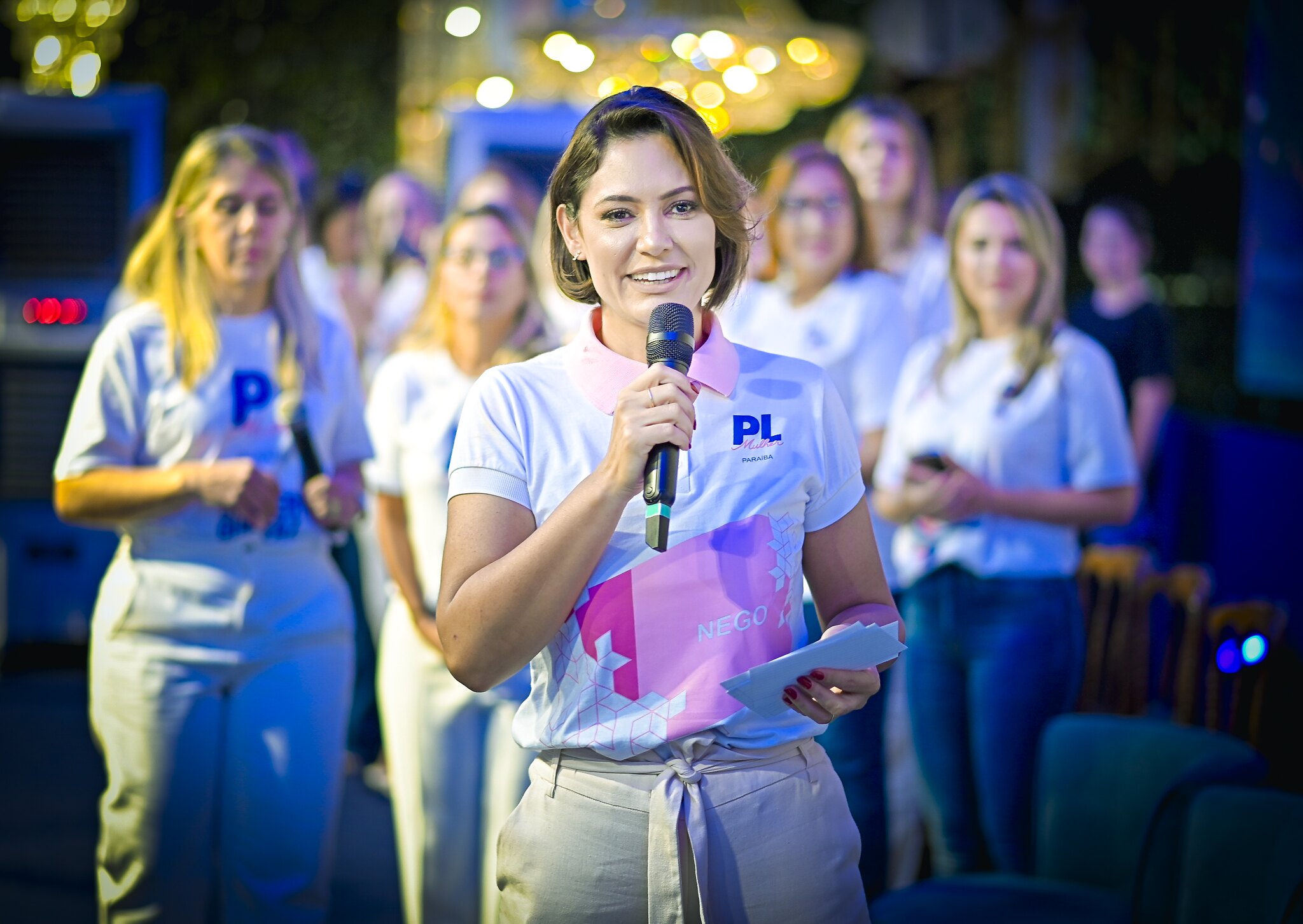 A Presidente do PL Mulher, Michelle Bolsonaro, durante Encontro Estadual do PL Mulher em João Pessoa / PB. Foto: Zack Stencil / PL