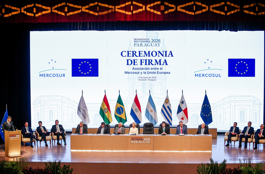 Assinatura UE-Mercosul (Foto: REUTERS/Cesar Olmedo)