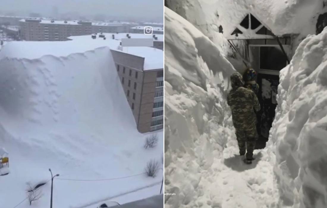 Nevasca na cidade russa de Petropavlovsk-Kamchatsky | Foto: Reprodução
