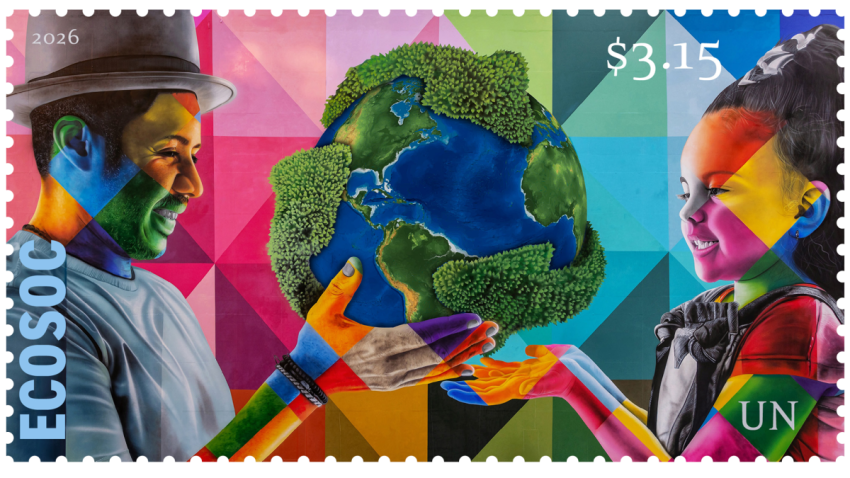 selo comemorativo da ONU com imagem do Kobra