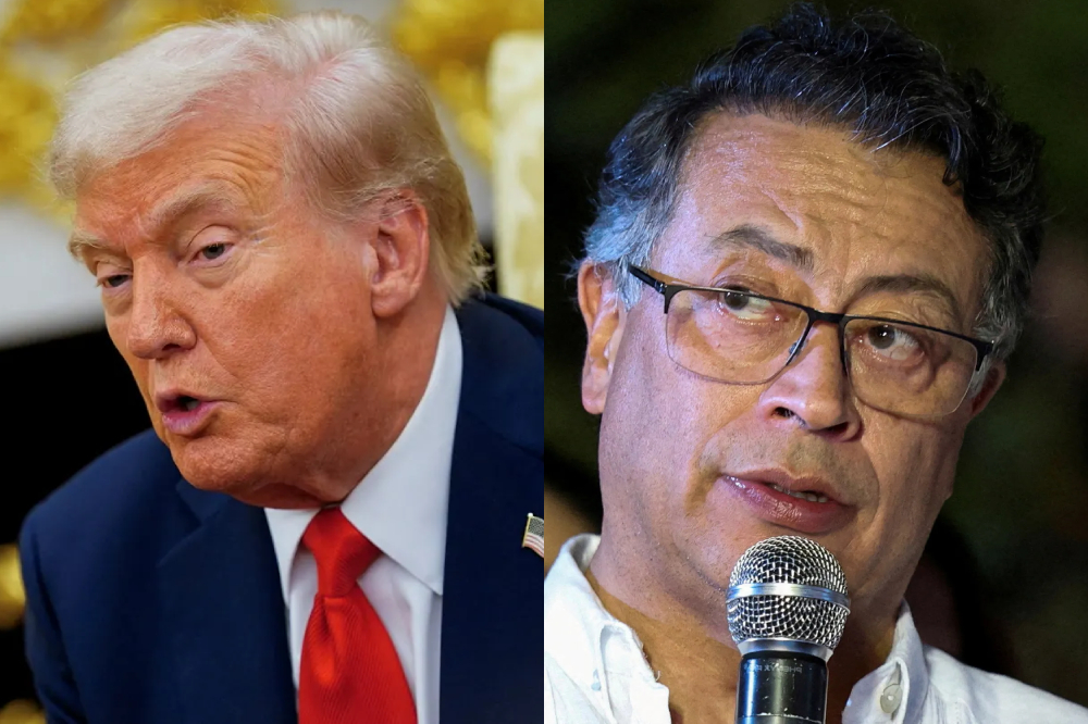 Donald Trump e Gustavo Petro (Foto: REUTERS/Nathan Howard e Marckinson Pierre)