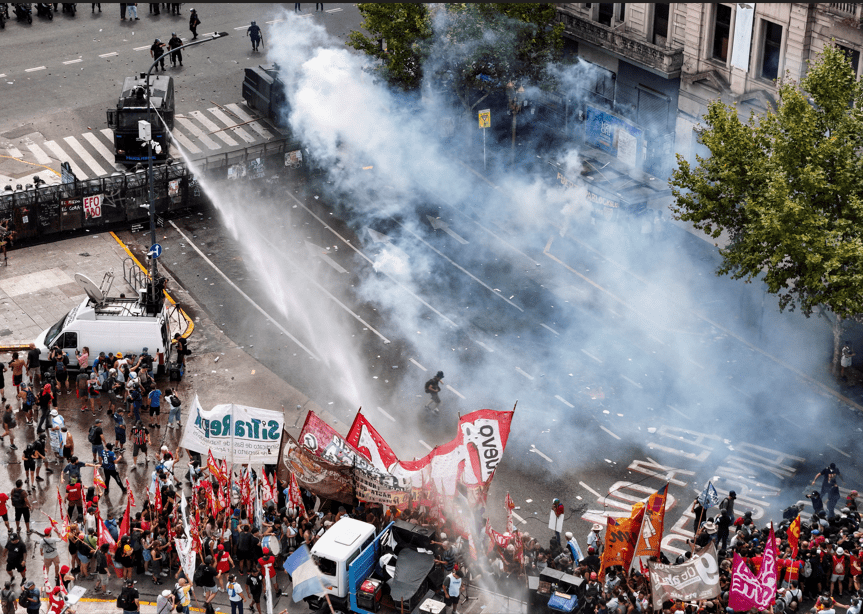 Protestos na Argentina, na semana passada
