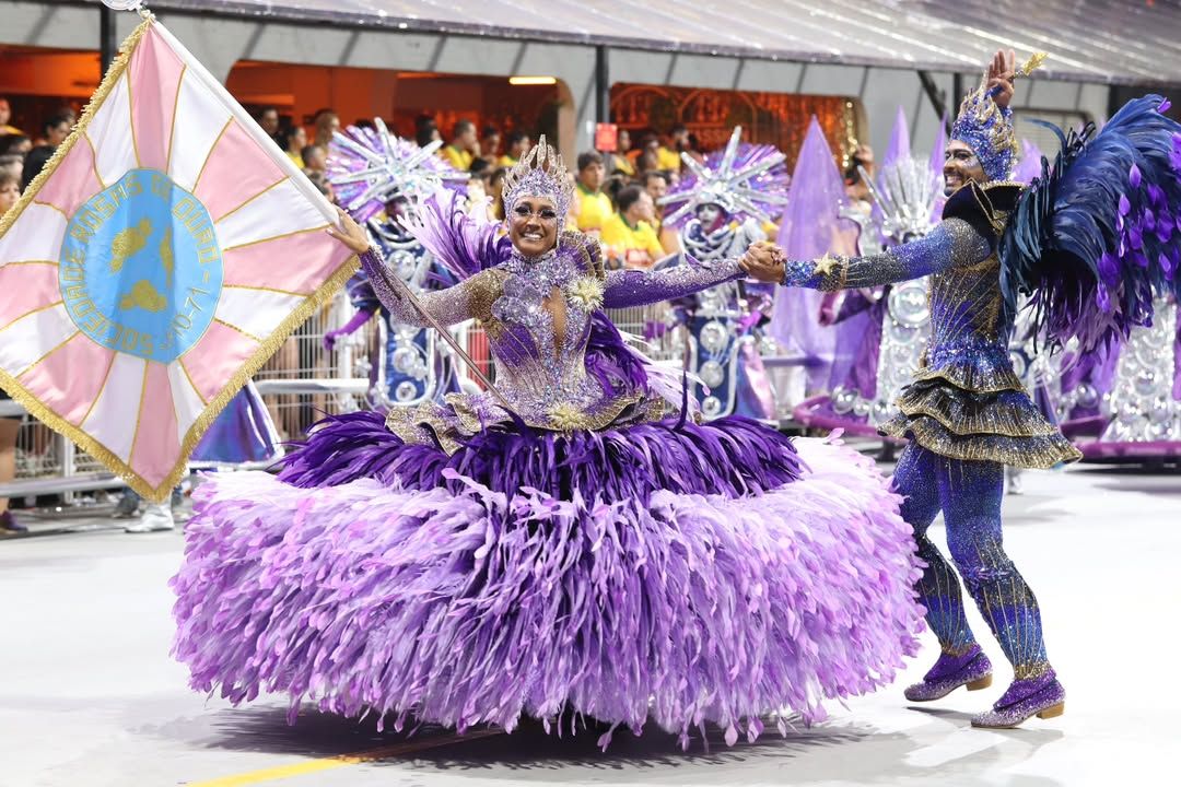 Destaque do desfile da Rosas de Ouro no Anhembi - 14/02/2026 (Foto: Reprodução do Instagram/@ligacarnavalsp)
