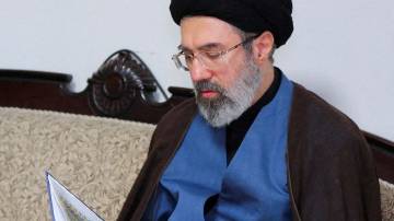 FILE PHOTO: Mojtaba Khamenei, the second son of Iran's Supreme Leader Ayatollah Ali Khamenei, visits Hezbollah's office in Tehran, Iran, October 1, 2024. Office of the Iranian Supreme Leader/WANA (West Asia News Agency)/Handout via REUTERS/File Photo ATTENTION EDITORS - THIS PICTURE WAS PROVIDED BY A THIRD PARTY. THIS PICTURE WAS PROCESSED BY REUTERS TO ENHANCE QUALITY. AN UNPROCESSED VERSION HAS BEEN PROVIDED SEPARATELY. TPX IMAGES OF THE DAY