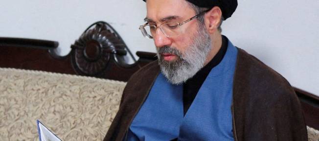 FILE PHOTO: Mojtaba Khamenei, the second son of Iran's Supreme Leader Ayatollah Ali Khamenei, visits Hezbollah's office in Tehran, Iran, October 1, 2024. Office of the Iranian Supreme Leader/WANA (West Asia News Agency)/Handout via REUTERS/File Photo ATTENTION EDITORS - THIS PICTURE WAS PROVIDED BY A THIRD PARTY. THIS PICTURE WAS PROCESSED BY REUTERS TO ENHANCE QUALITY. AN UNPROCESSED VERSION HAS BEEN PROVIDED SEPARATELY. TPX IMAGES OF THE DAY