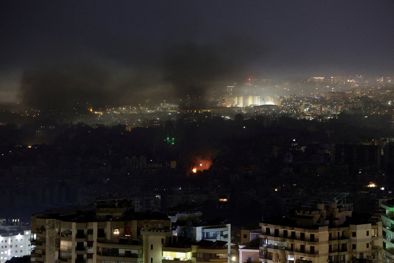 Fumaça em Beirute, capital do Líbano, após ataque israelense