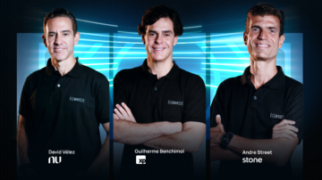 David Vélez Fundador e CEO do Nubank; Guilherme Benchimol Fundador da XP Inc.; Andre Street Cofundador da Stone (Divulgação)