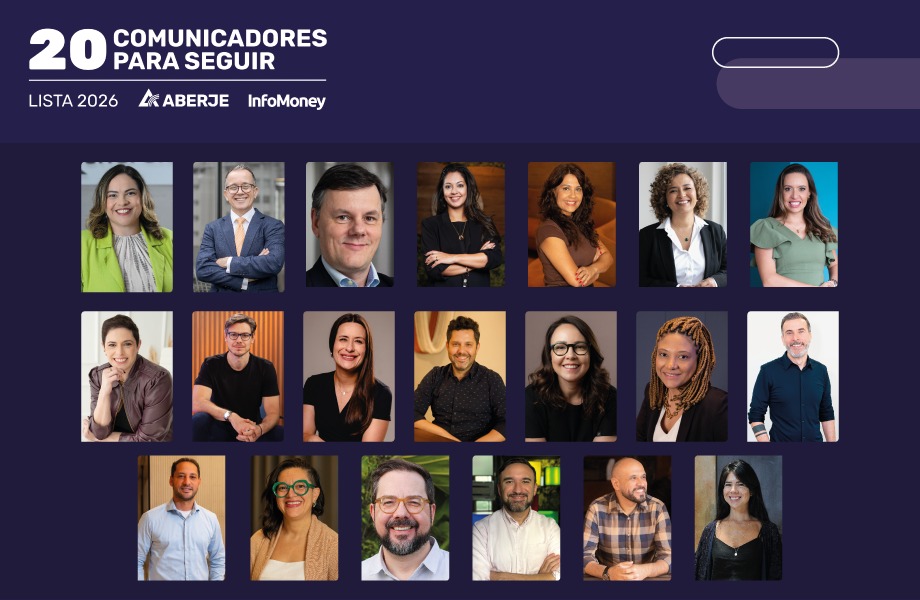 Lista dos “20 comunicadores para seguir” da Aberje (Associação Brasileira de Comunicação Empresarial). Crédito: divulgação