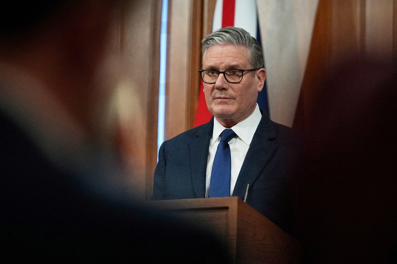 Primeiro-ministro britânico Keir Starmer em Londres
 1º de abril de 2026  Frank Augstein/Pool via REUTERS