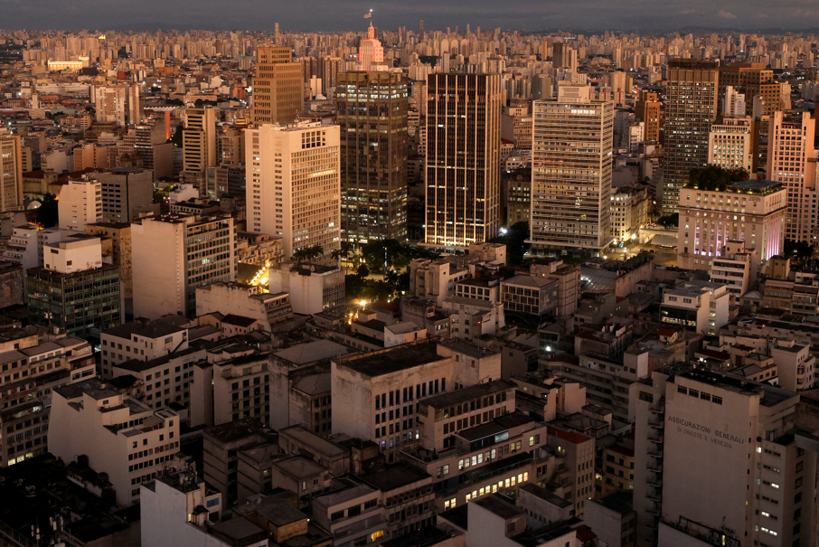 Paisagem urbana do centro de São Paulo, 13 de janeiro de 2025.