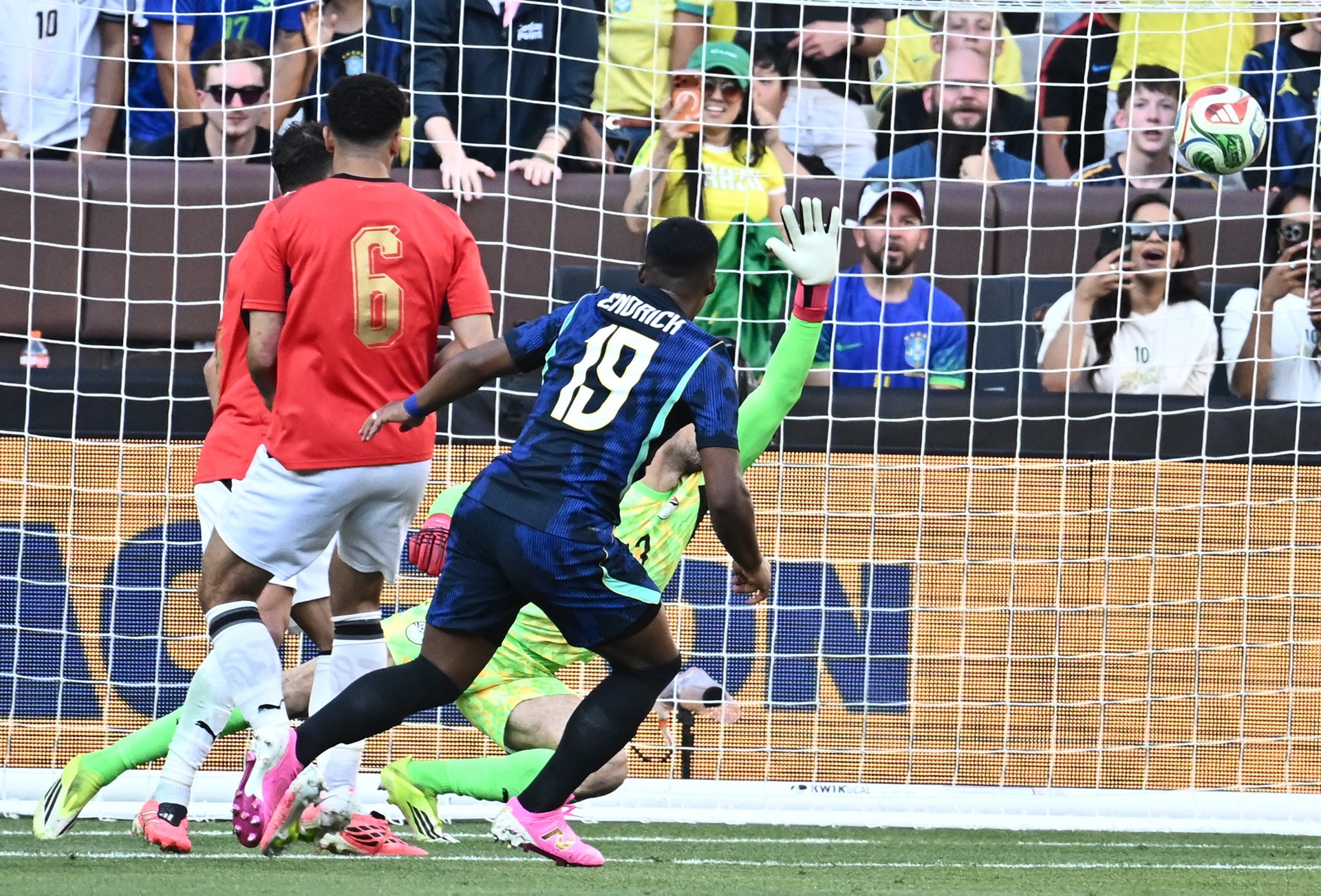 Futebol - Amistoso Internacional - Brasil x Egito - Huntington Bank Field, Cleveland, Ohio, EUA - 6 de junho de 2026. Endrick, do Brasil, marca o segundo gol da equipe. IMAGENS via Reuters/Ken Blaze