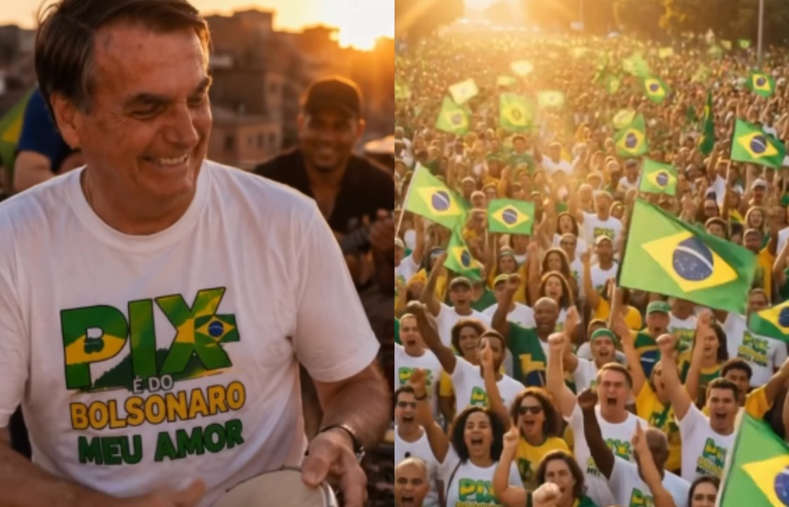 Flávio recorre a IA e transforma Pix em bandeira eleitoral ao lado de Bolsonaro