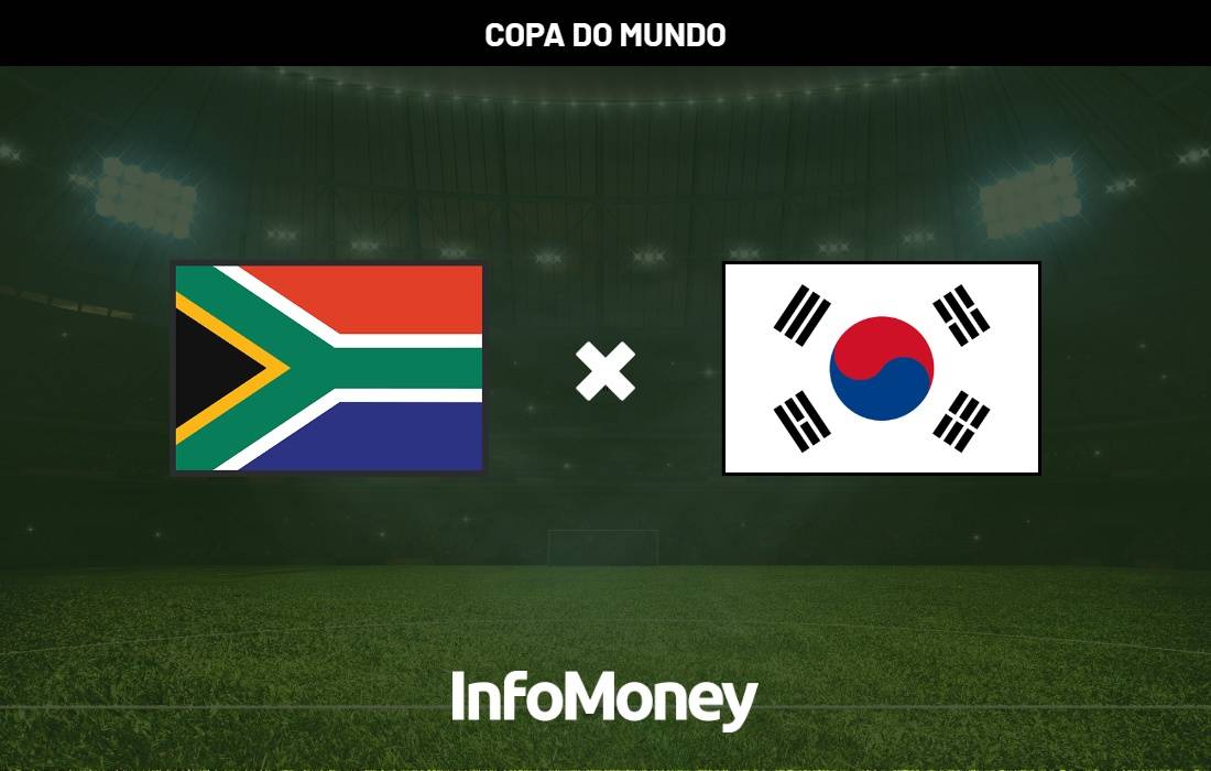 Onde assistir África do Sul x Coreia do Sul?