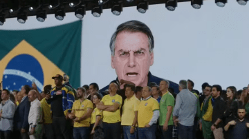 Jair Bolsonaro em IA na convenção do PL