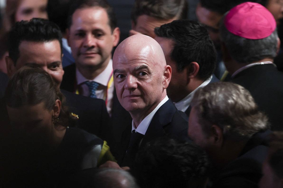 Presidente da Fifa, Gianni Infantino, em Cali, na Colômbia
7 de agosto de 2026 REUTERS/Luisa Gonzalez