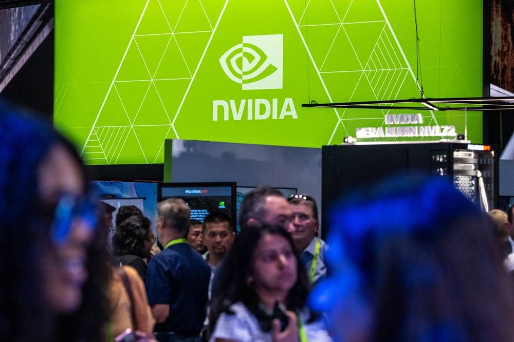 Placa da Nvidia na conferência Nvidia GTC em San Jose, Califórnia.

Fotógrafo: David Paul Morris/Bloomberg