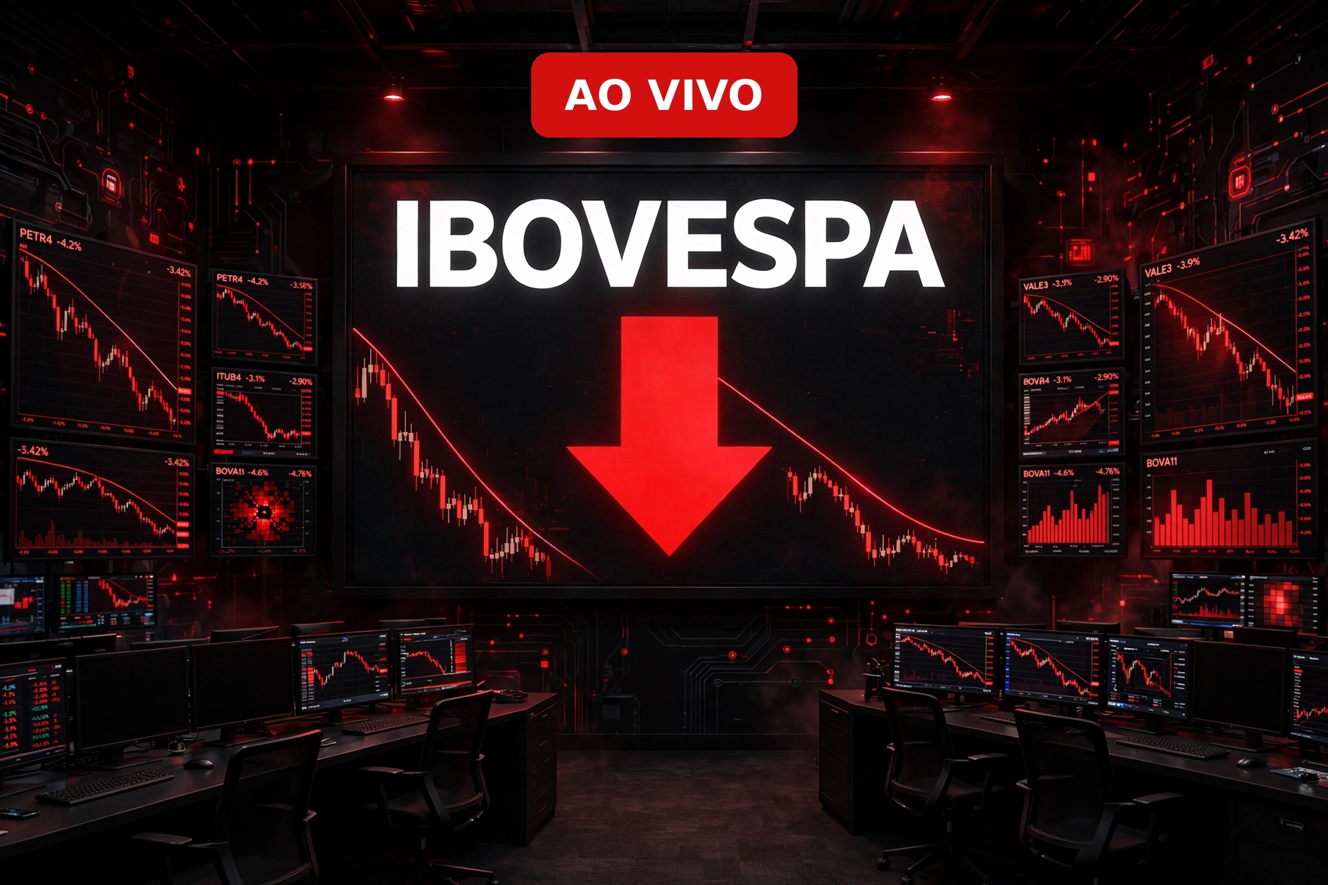 Ibovespa despenca com exterior, Vale e IA, enquanto dólar sobe