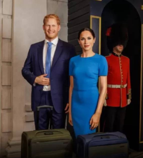 Museu de cera põe Harry e Meghan de malas prontas com anúncio de volta ao Reino Unido