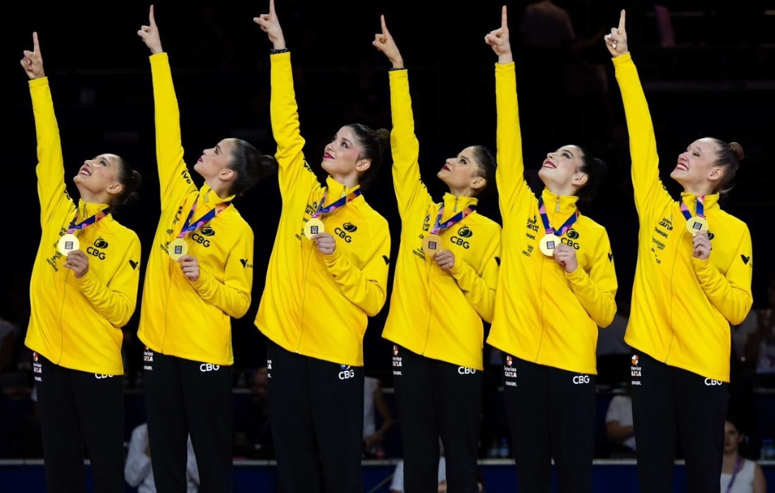 Brasil conquista ouro inédito no Mundial de ginástica rítmica com maior nota