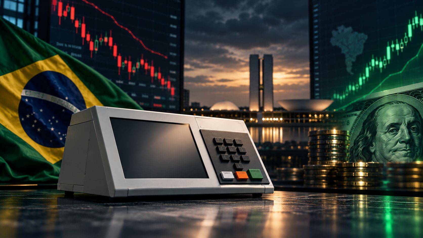Em compasso de espera, Bolsa perde força e dólar sobe na reta final do 1º turno