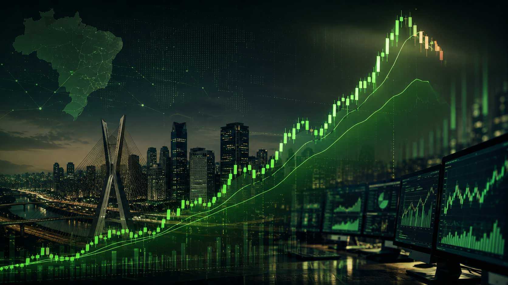 Ibovespa alta Bolsa correção. Imagem gerada com uso de IA