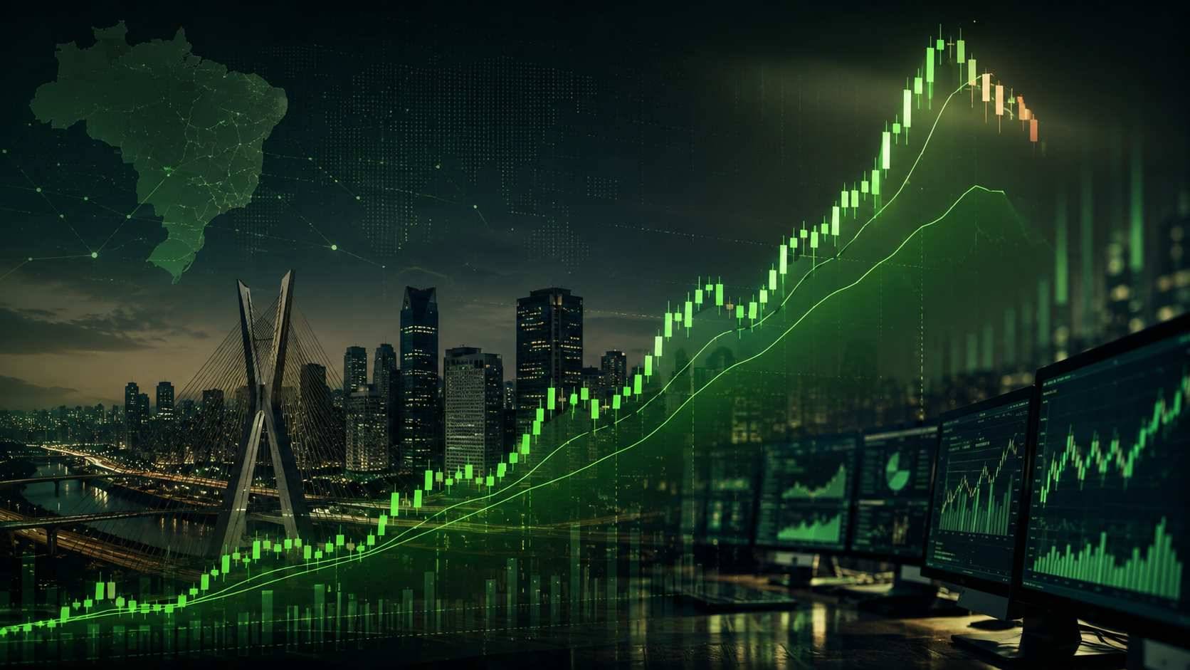 Ibovespa alta Bolsa correção. Imagem gerada com uso de IA