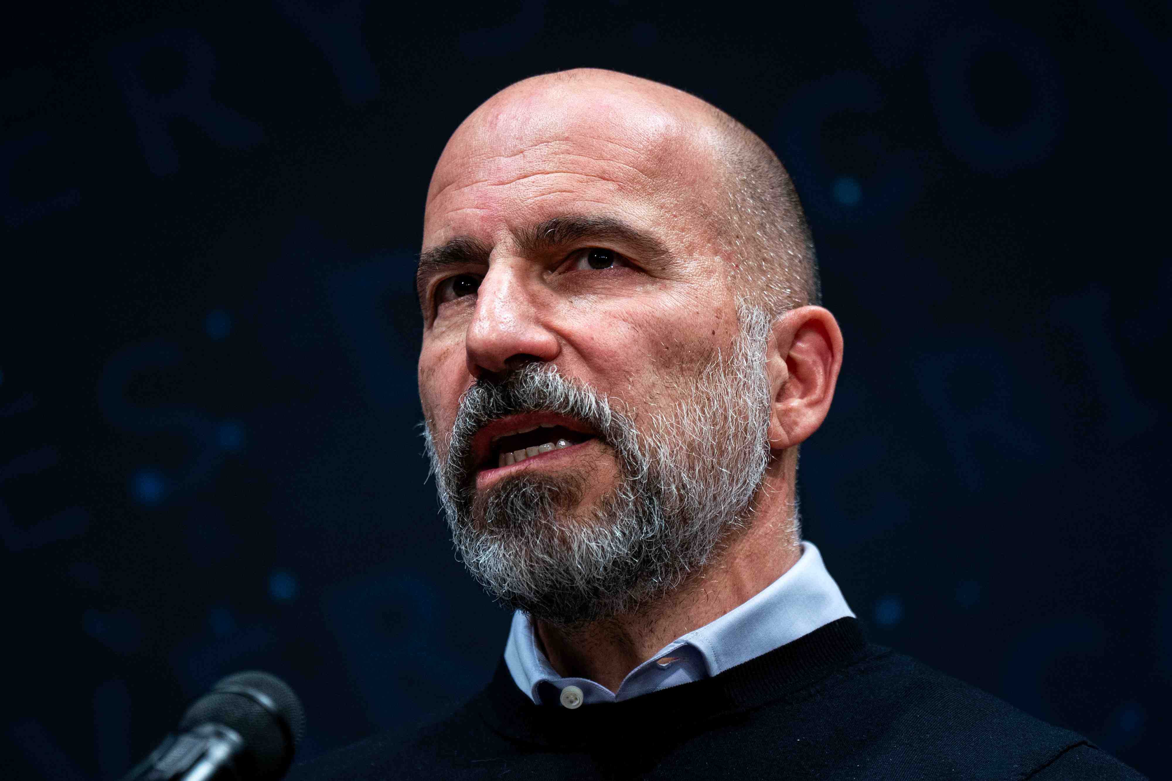CEO Uber Dara Khosrowshahi Imagem: Al Drago/Bloomberg