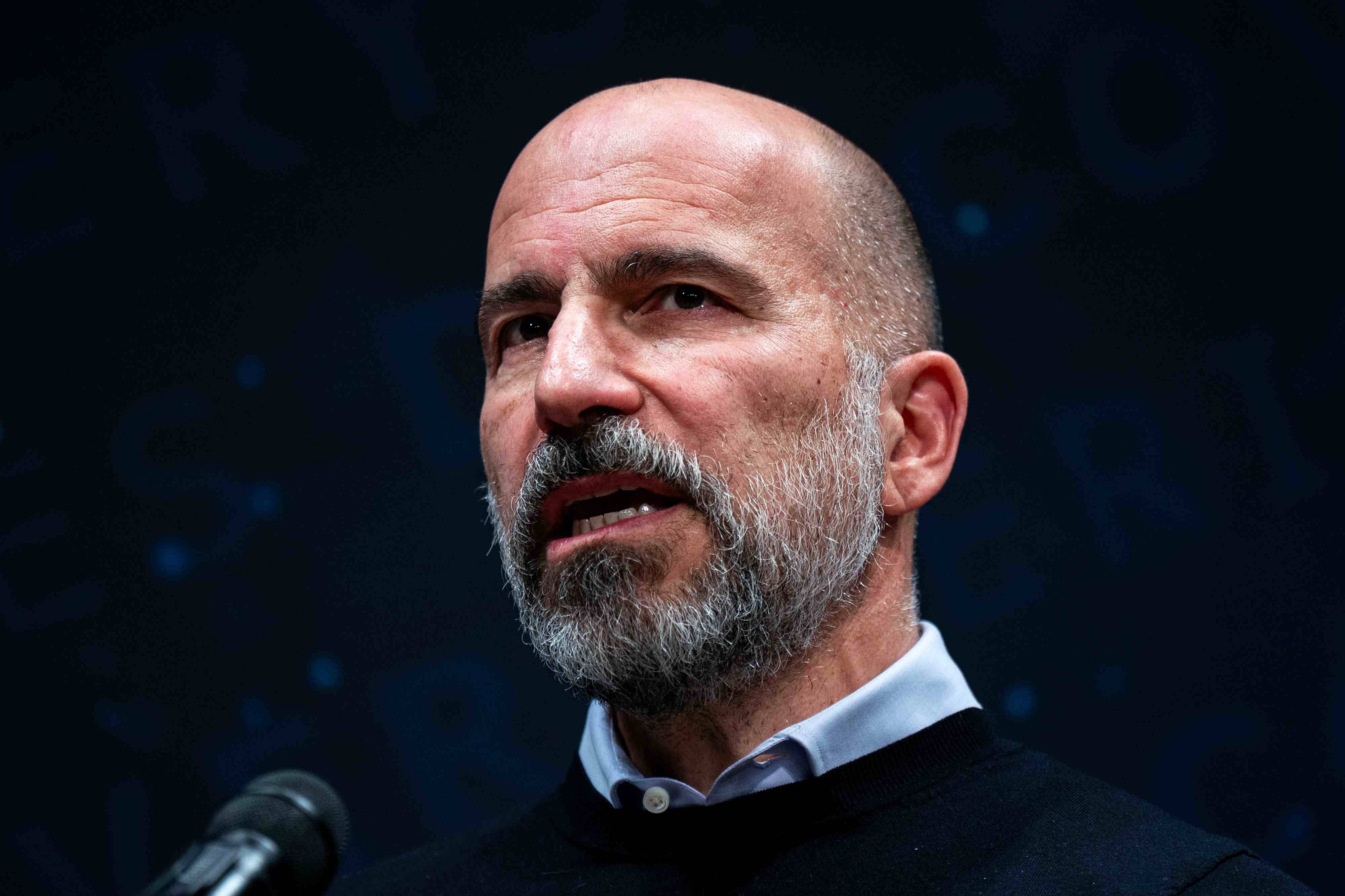 CEO Uber Dara Khosrowshahi Imagem: Al Drago/Bloomberg