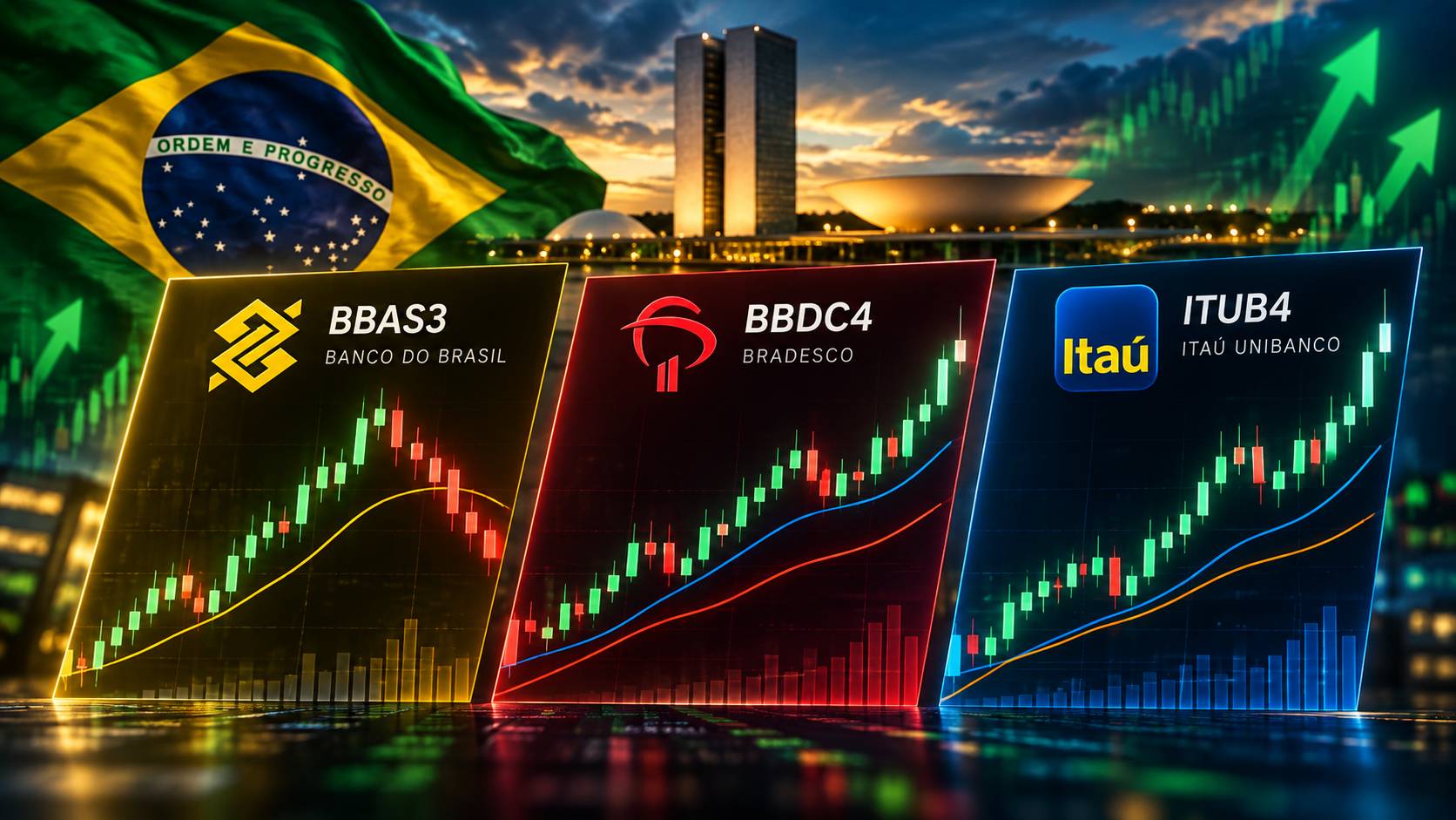 BBDC4 e ITUB4 batem recordes, enquanto BBAS3 corrige; até onde bancos podem ir?