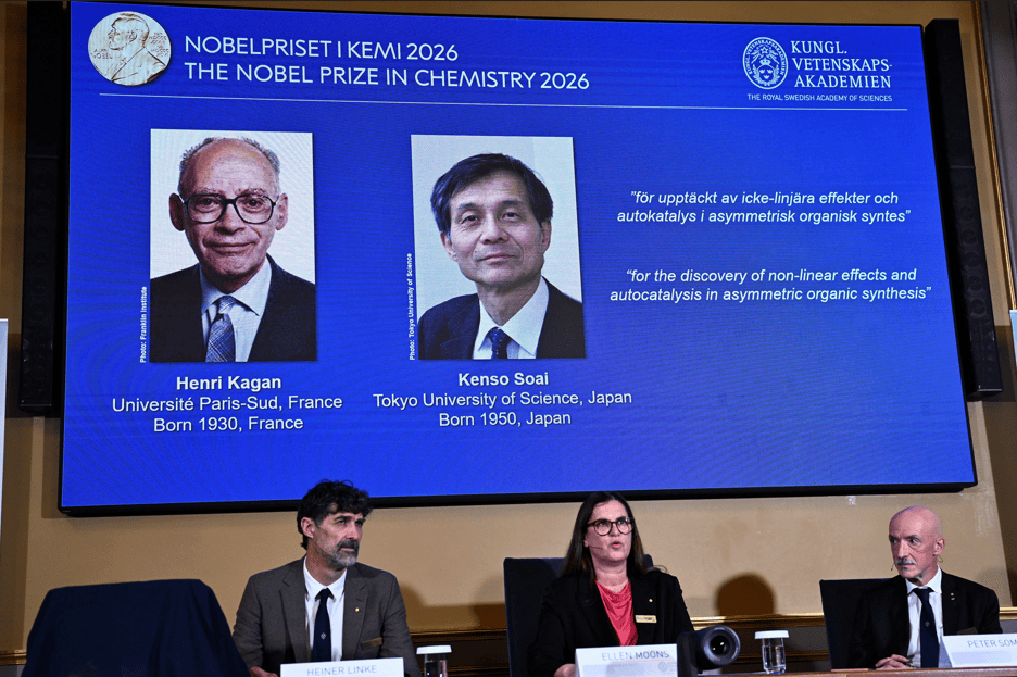 Prêmio Nobel de Química vai para descoberta sobre imagem espelhada de moléculas
