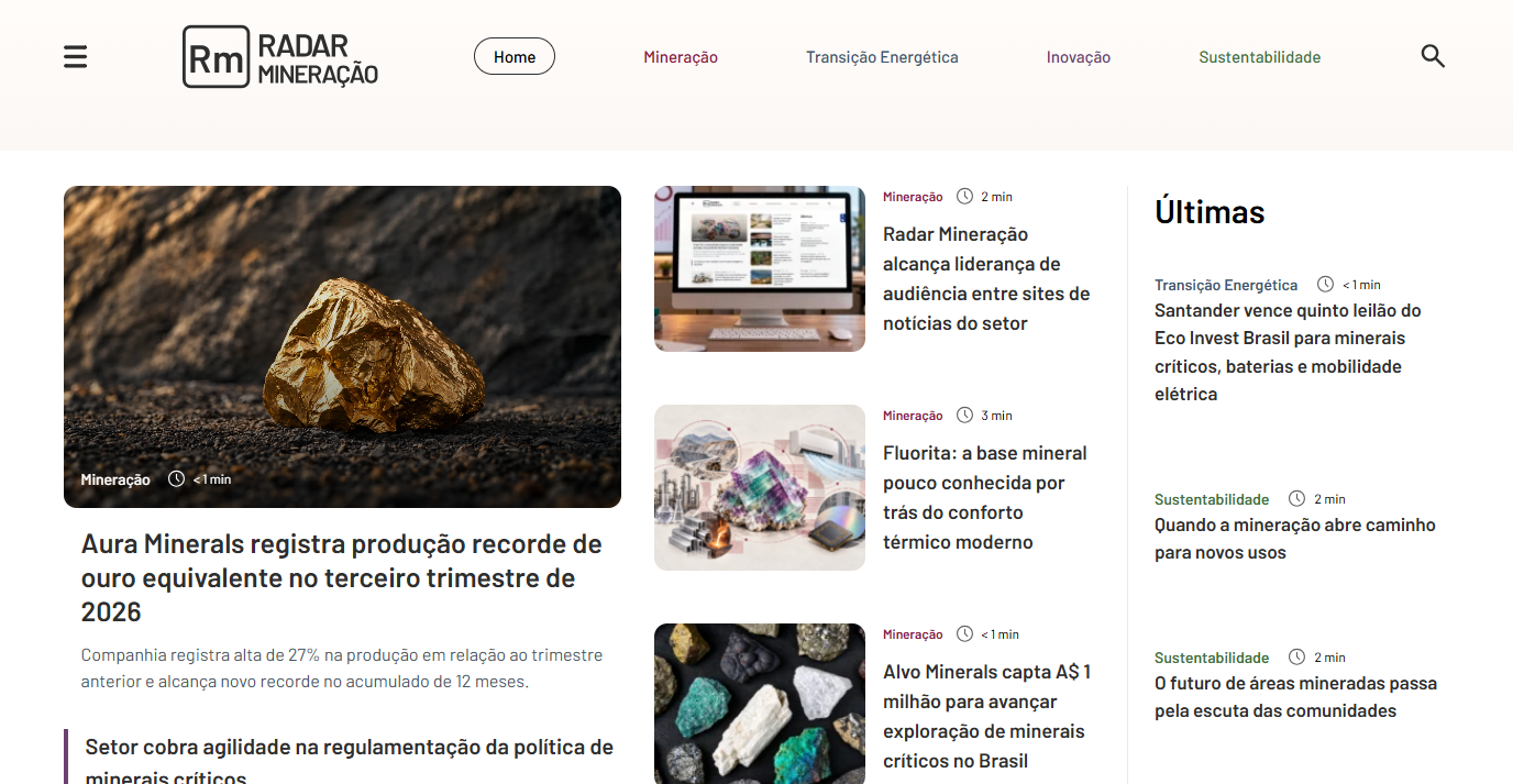 InfoMoney e Radar Mineração firmam parceria de conteúdo sobre mineração