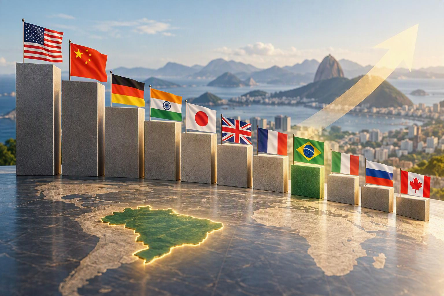 Brasil deve voltar ao posto de 8ª maior economia do mundo em 2027, projeta FMI